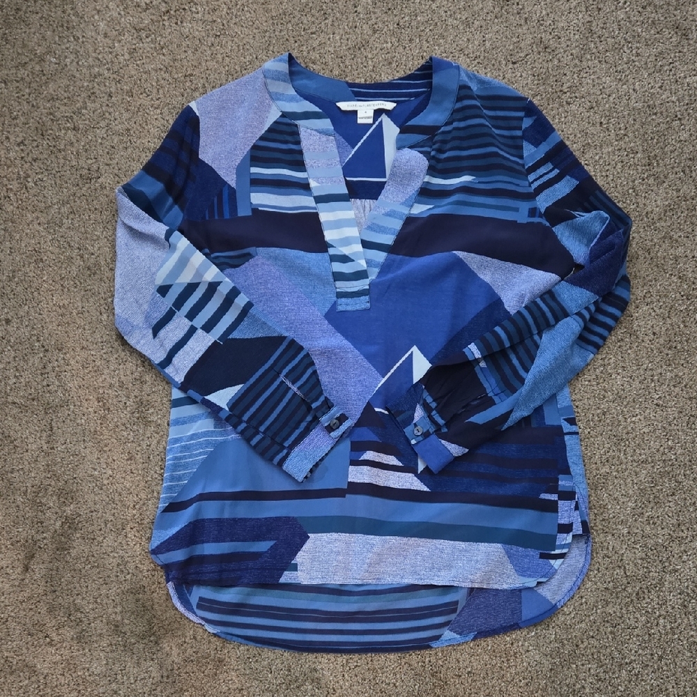 Diane von Furstenberg Geometric Print Blouse – Size 6